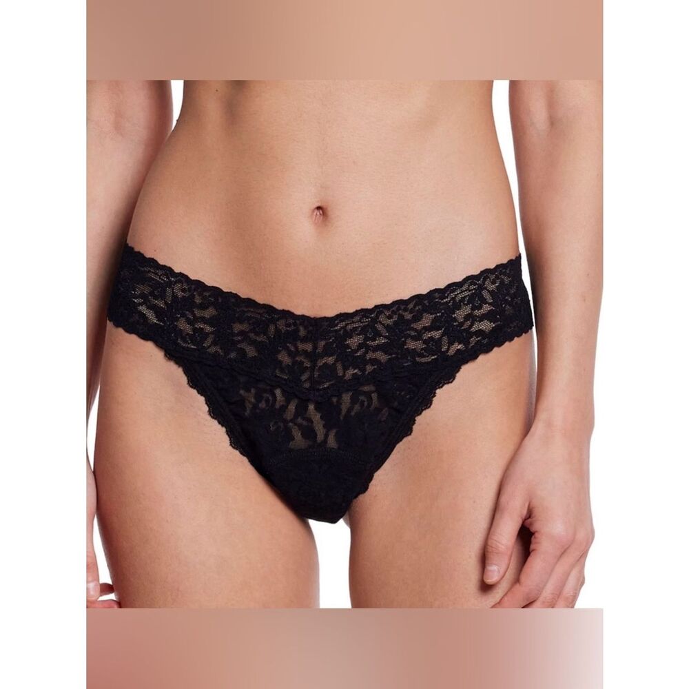 Hanky Panky Signature Lace Leakproof Thong One Size Black NWT